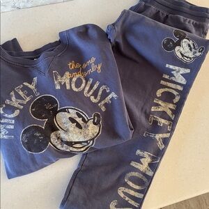 Disney Mickey Mouse Blue Sweatshirt & Matching Sweatpants